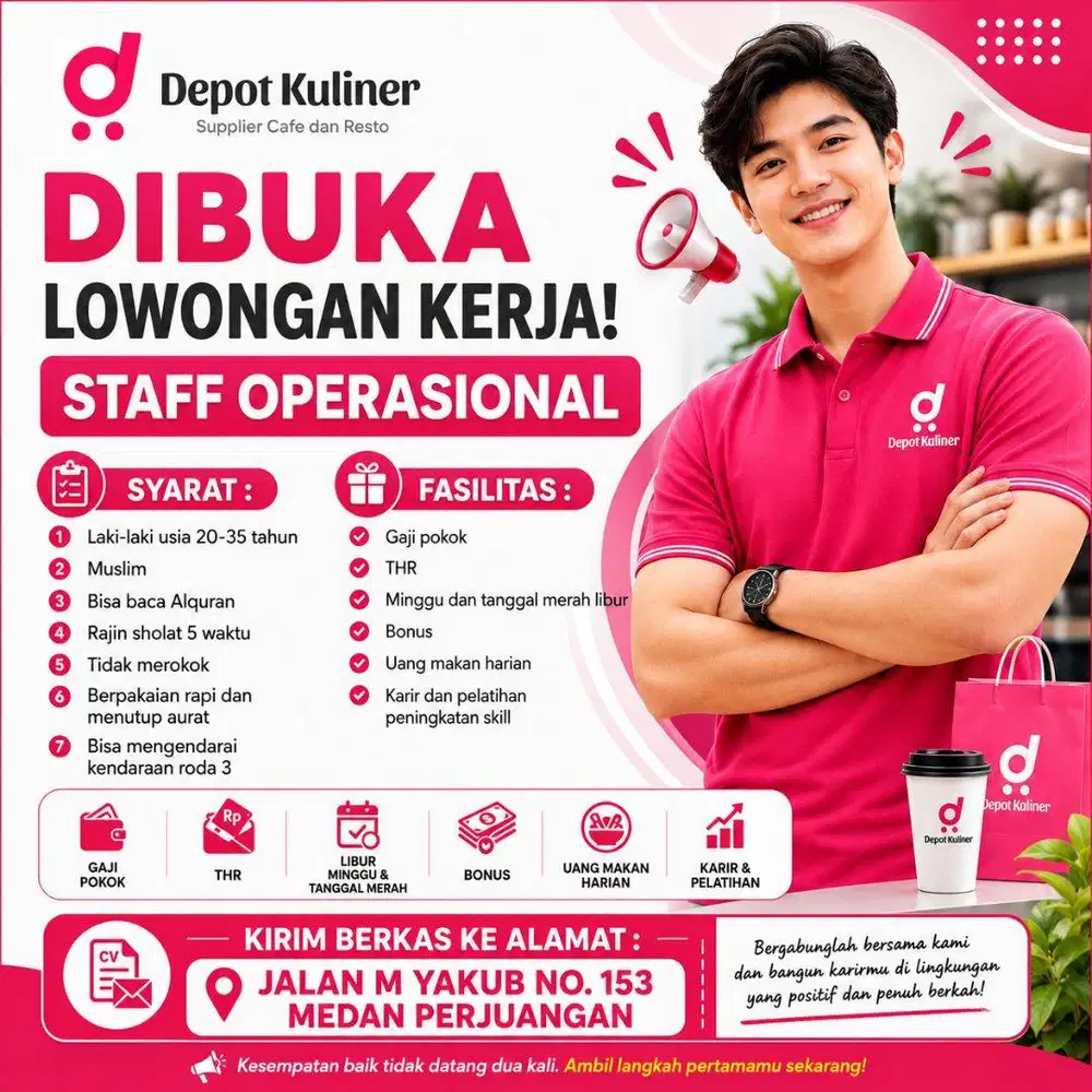 DEPOT KULINER membuka LOWONGAN untuk posisi STAFF OPERASIONAL