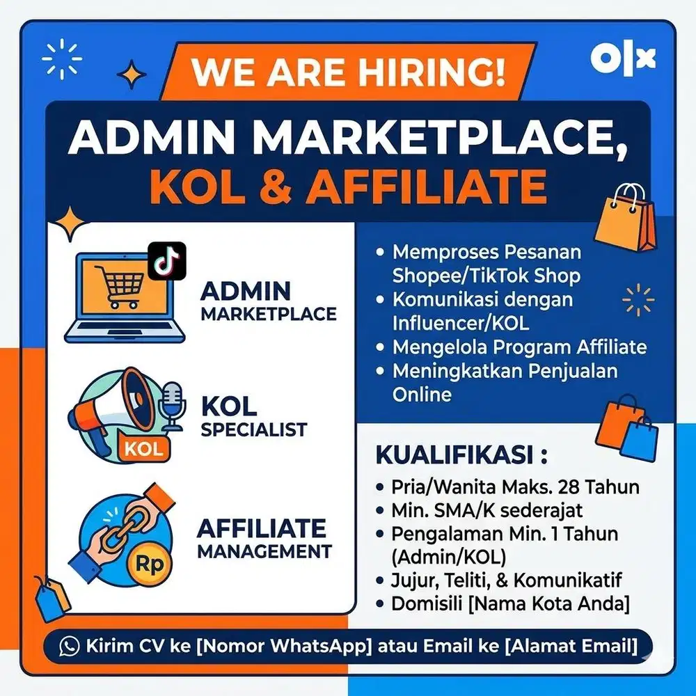 Lowongan Kerja Admin Marketplace & Affiliate / KOL Specialist