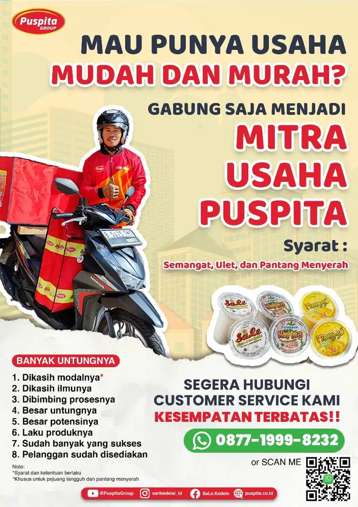DIBUTUHKAN MITRA PENJUAL PUSPITA