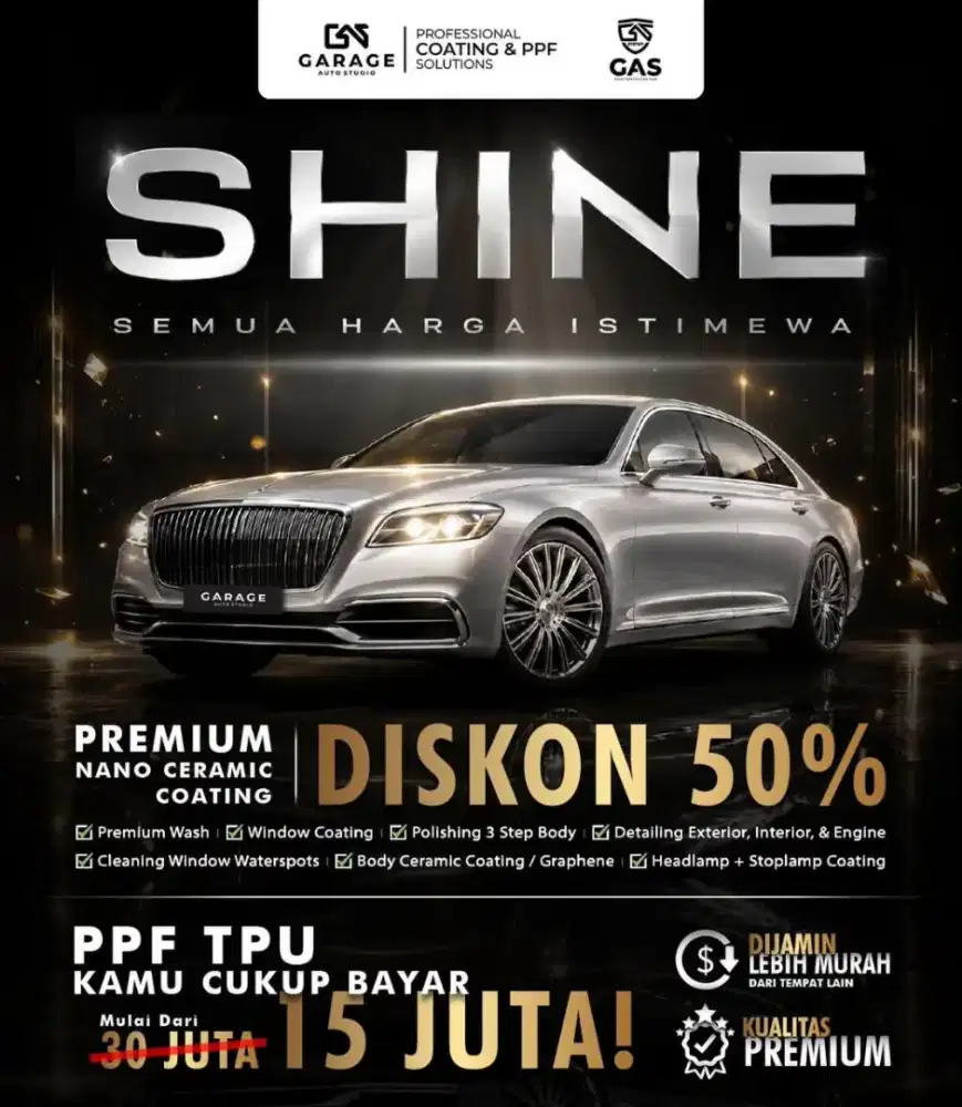 Coating mobil diskon 50%