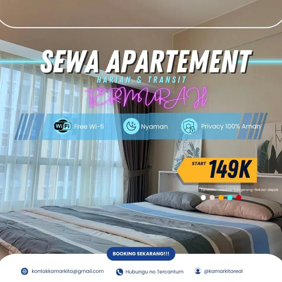 SEWA APARTEMEN SPRINGLAKE SUMMARECON BEKASI SMB HARIAN/TRANSIT MURAH