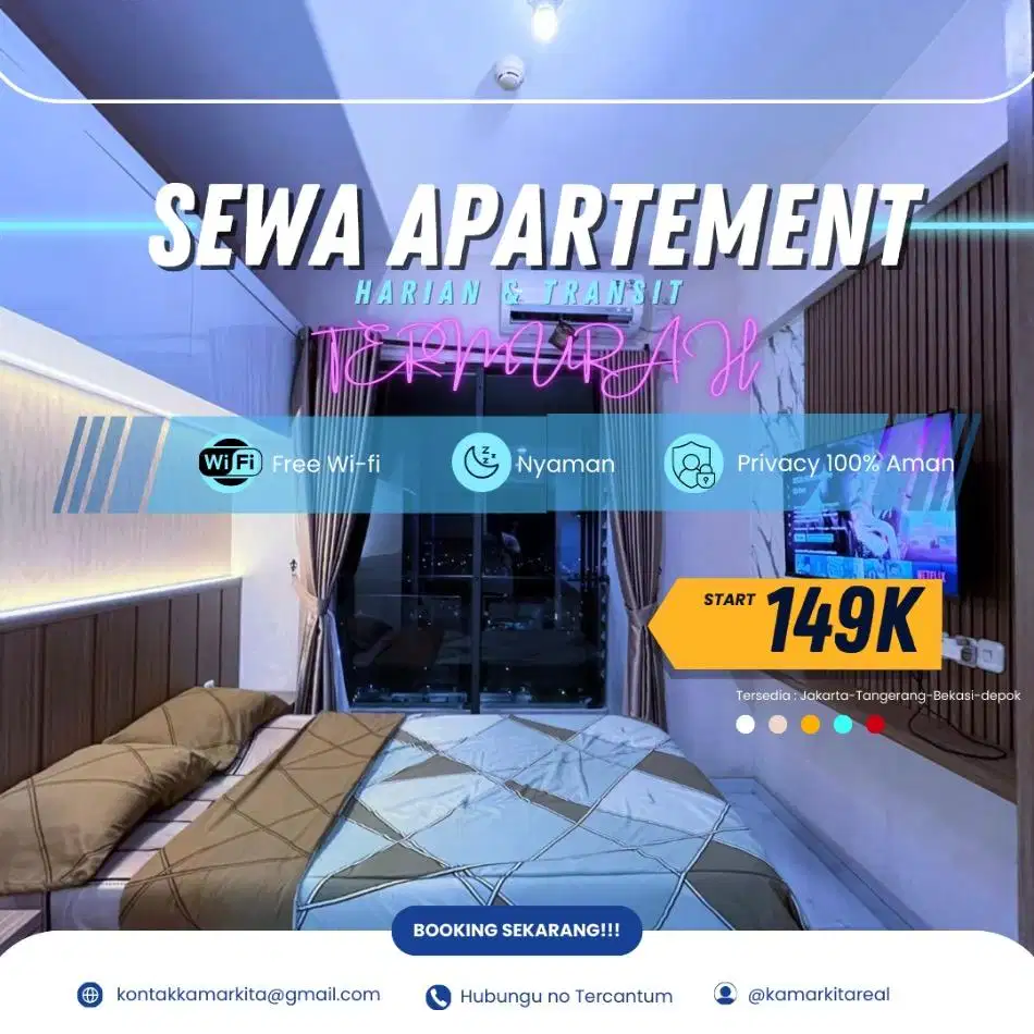SEWA APARTEMEN BEKASI PATRALAND URBANO HARIAN/TRANSIT TERMURAH
