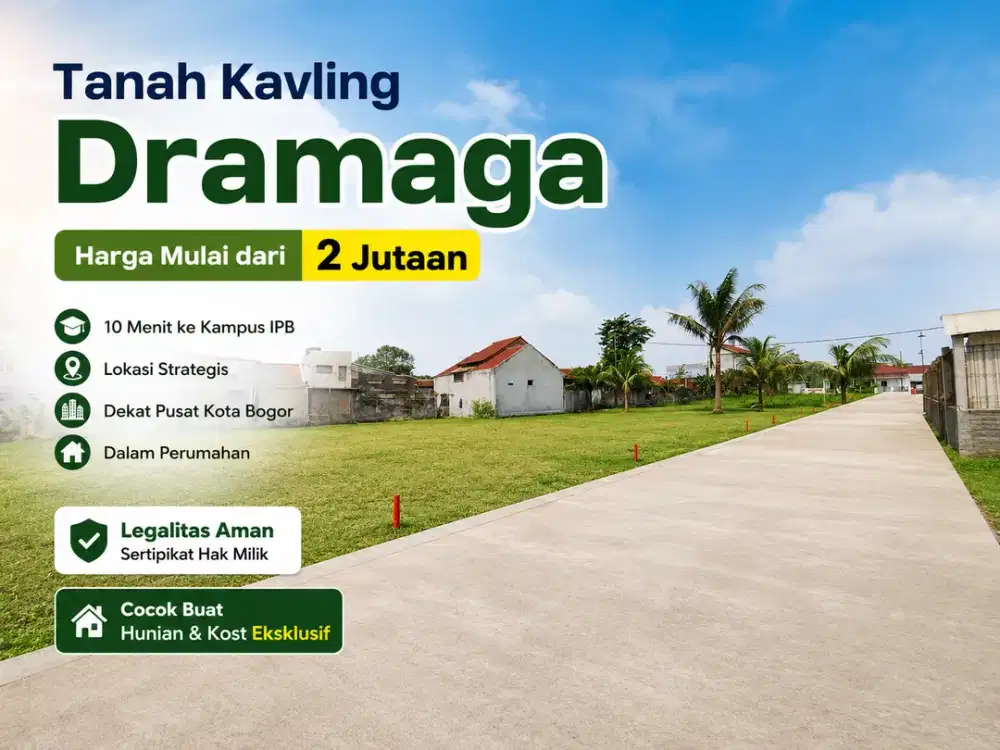 Tanah Hanya 2 Jt-an SHM Dekat Kampus IPB Dalam Perumahan
