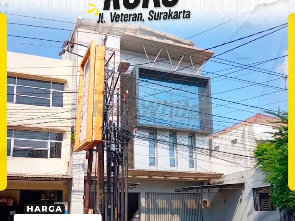 Ruko Mewah Premium 4 Lantai Sangat Strategis Siap Pakai di Jl. Veteran Tipes Serengan Surakarta