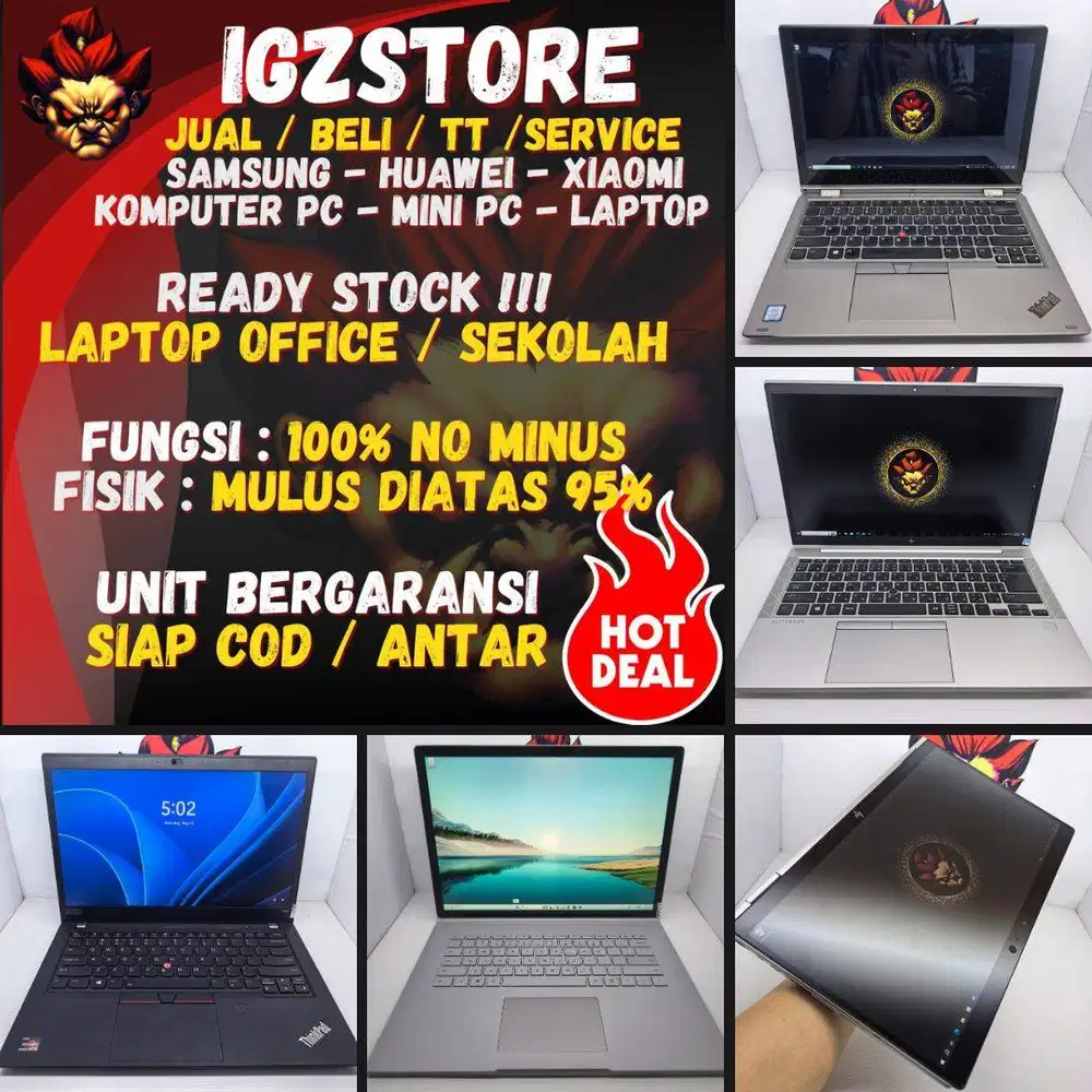 SIAP COD  :  Laptop Kantor / Laptop Sekolah  Asus Lenovo Acer HP Dell