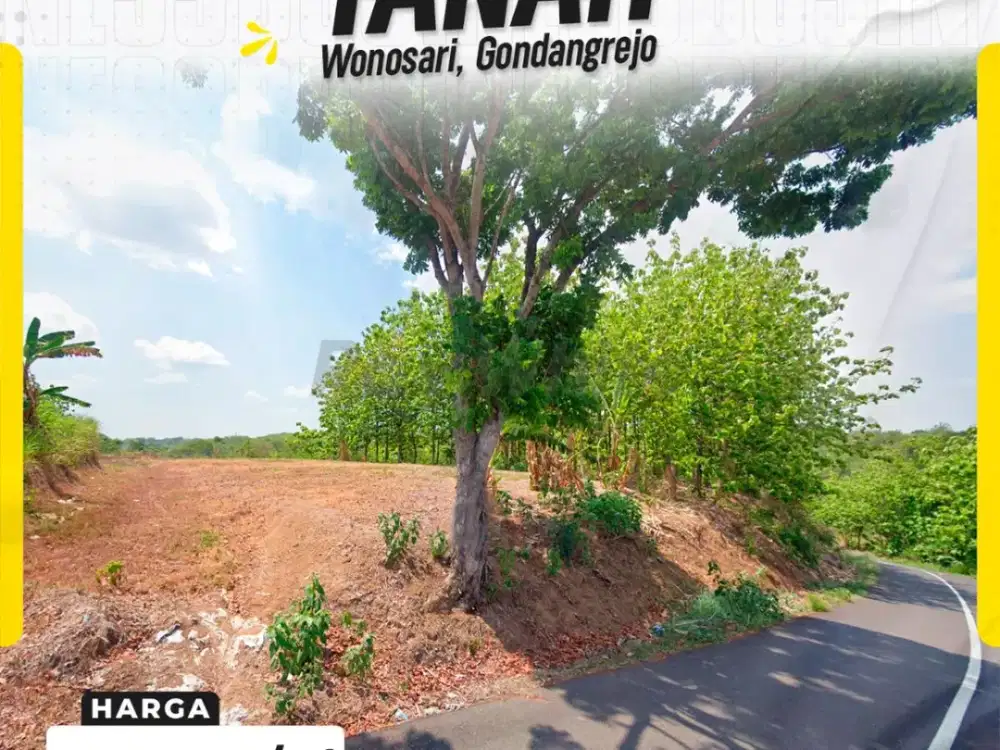 Tanah Kavling Luas Strategis Tepi Jalan Aspal di Wonosari Gondangrejo Karanganyar