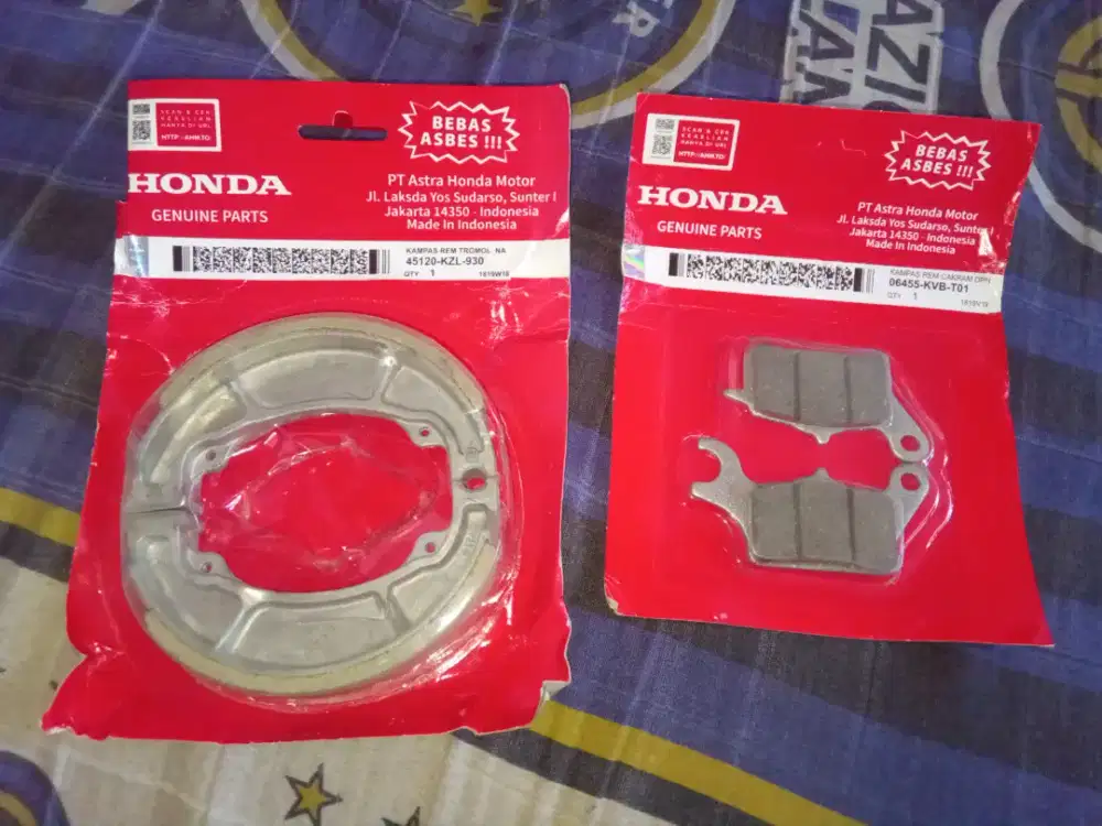 Jual 1 paket kampas rem depan dan belakang motor honda