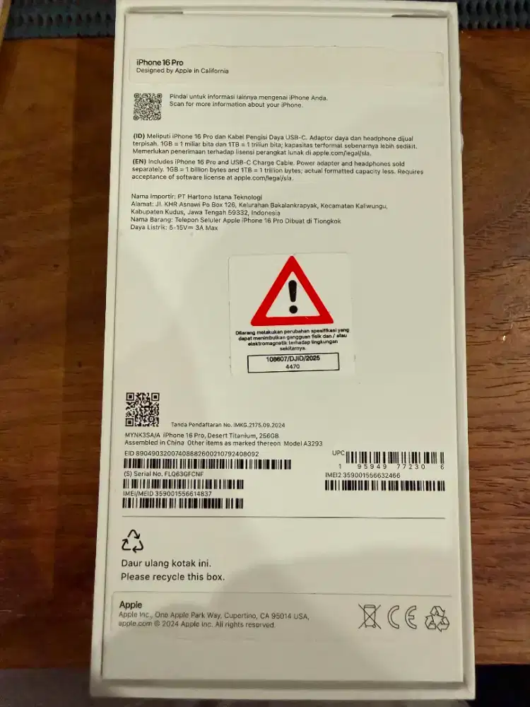 Iphone 16 PRO 256 GB,Desert Titanium