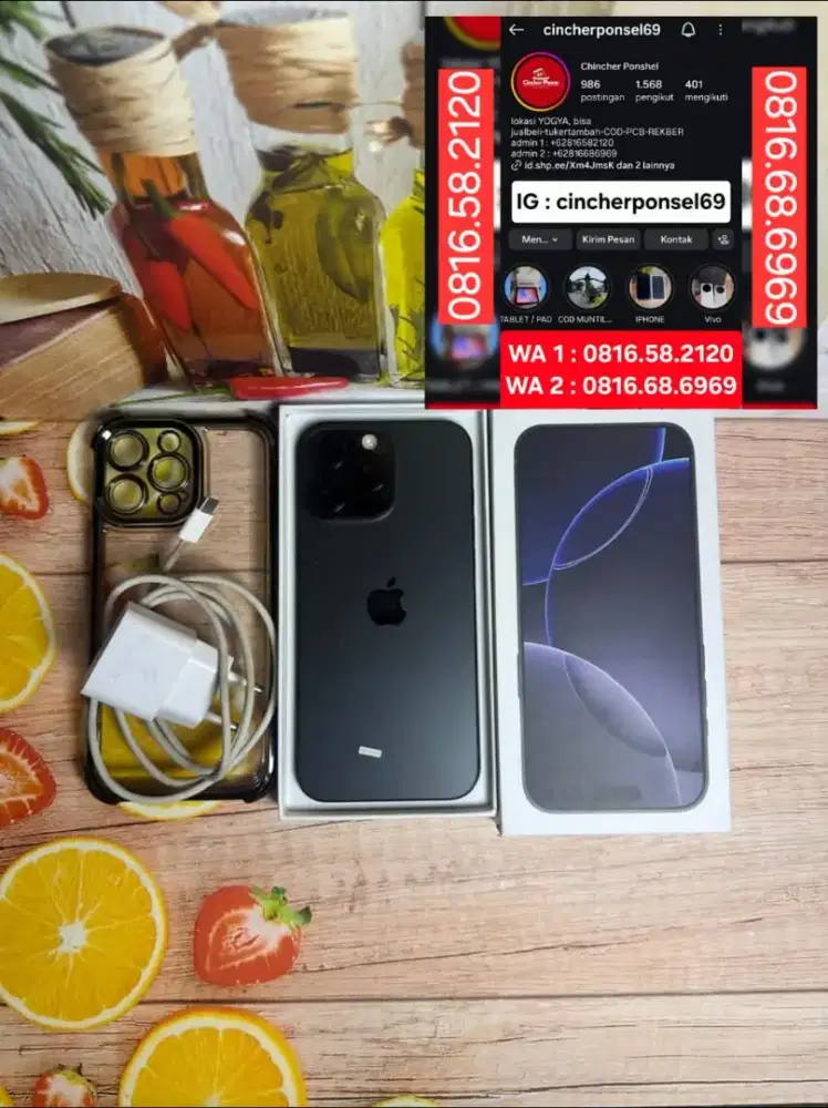 Jual hp likeNEW Iphone 16 ProMax 256Gb ibox istimewaa grns 10 2026