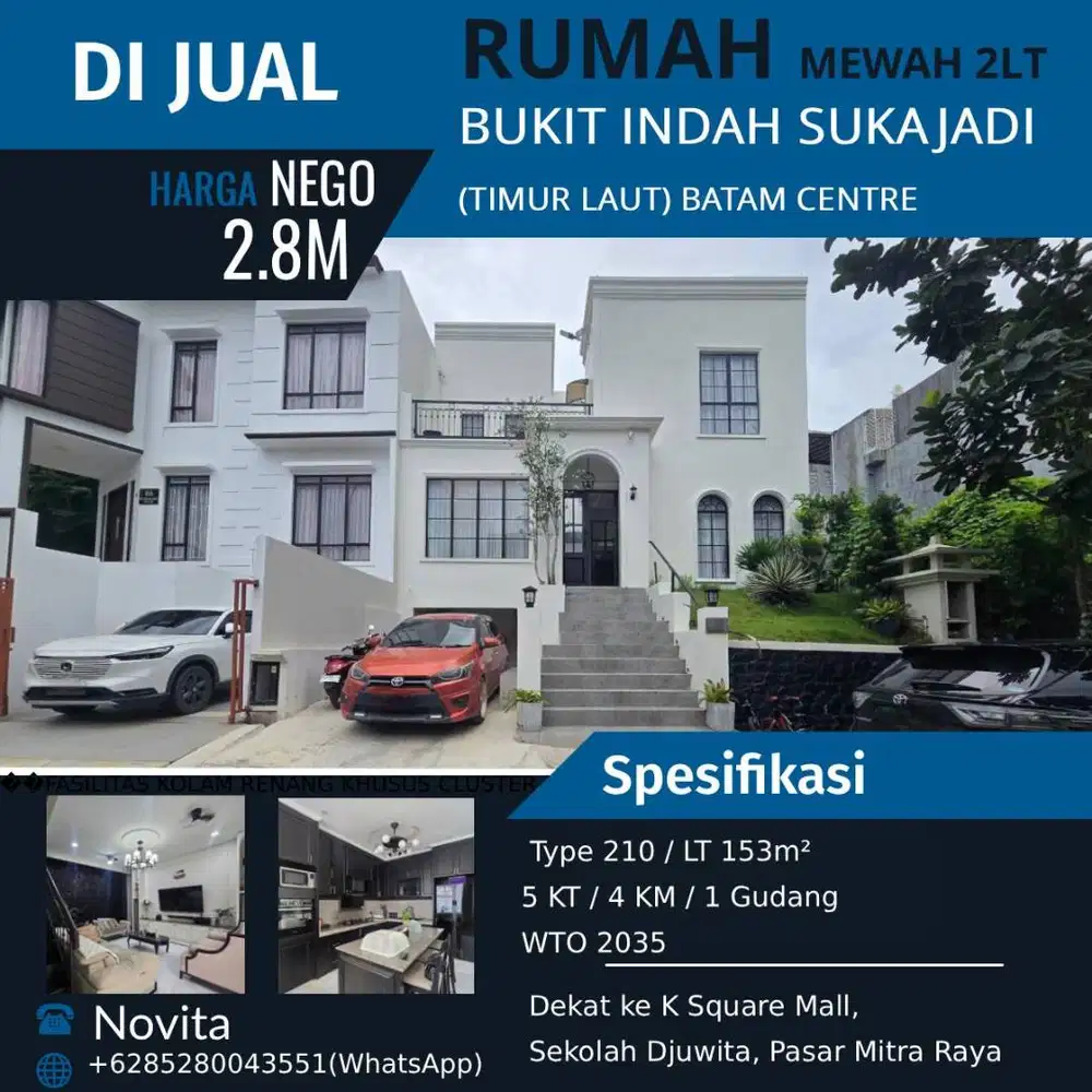 Rumah Mewah 2Lantai Full Furnish (Hadap Timur Laut) BUKIT INDAH SUKAJA