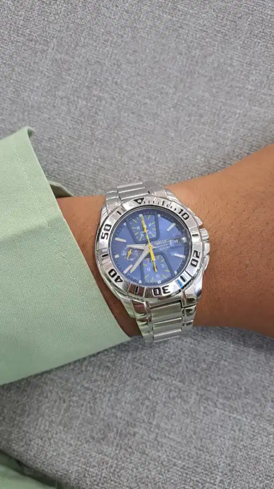 Seiko chronograph blue ice dial