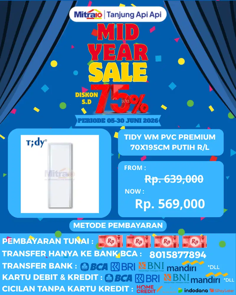 TIDY WM PVC PREMIUM 70X195CM PUTIH R/L