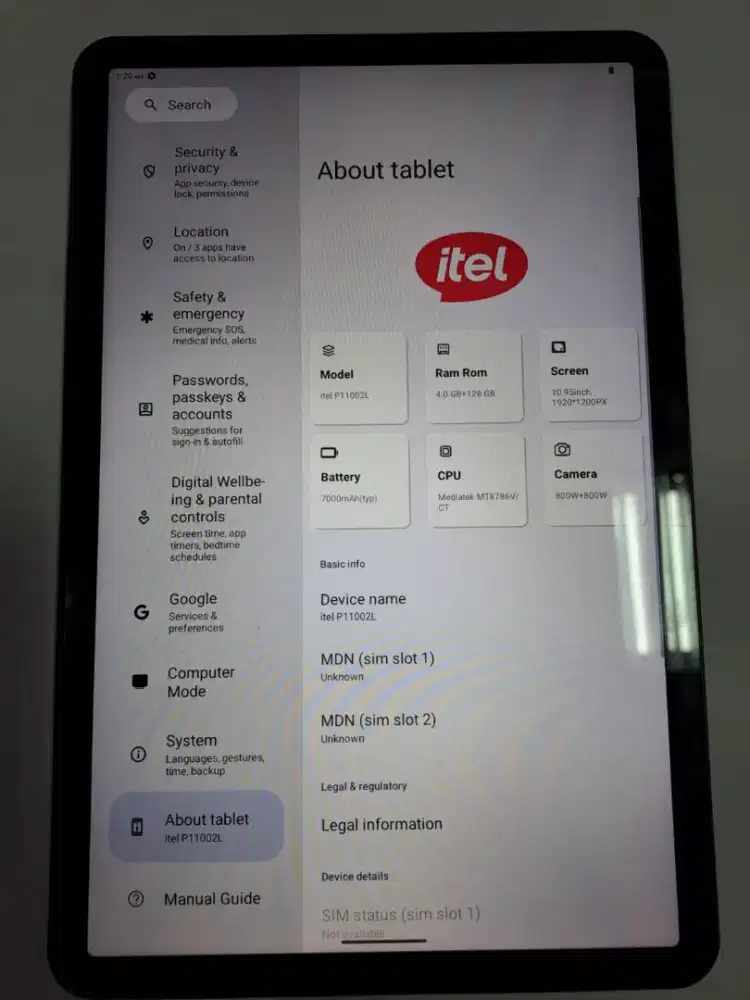 Itel VistaTab 30s Mulus