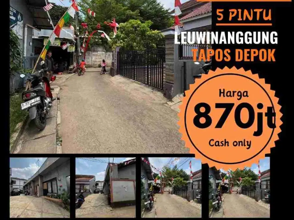 DIJUAL TANAH DAN KONTRAKAN 5 PINTU TAPOS DEPOK