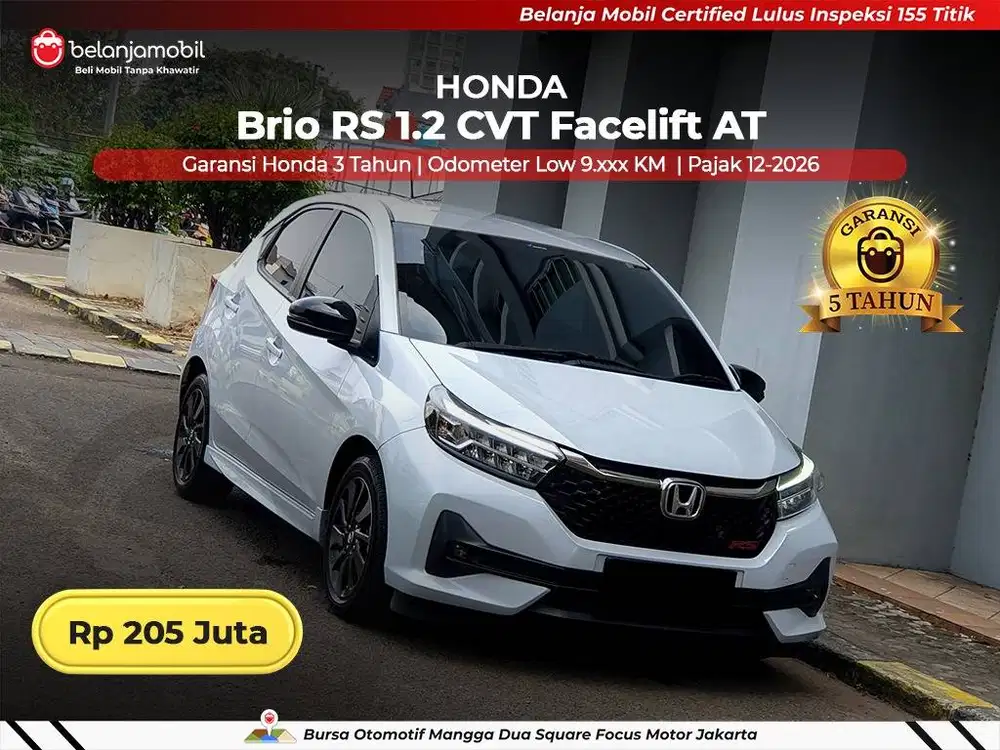 [ LOW KM 9RB ] Honda Brio RS 1.2 CVT Facelift AT 2025 2026