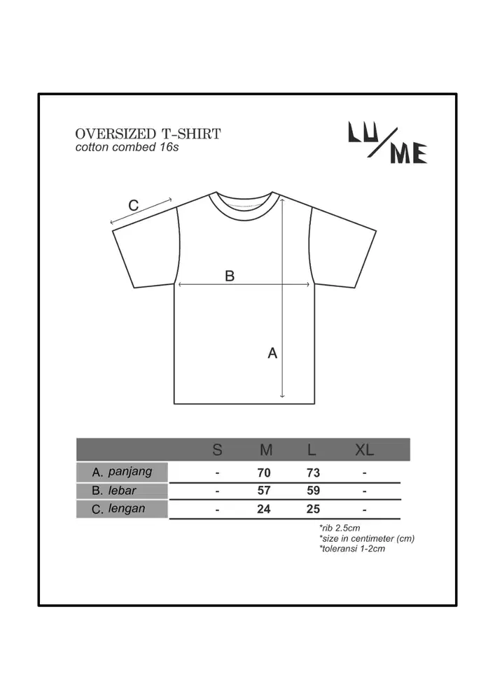 Kaos polos oversized 16s