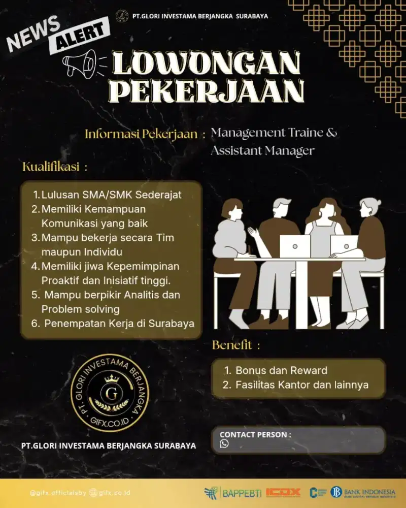 Open Recruitment Assistant Manager & Management Trainee