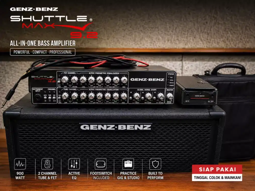 Bass Head Amplifier legendaris Genz Benz Shuttle 9.2 + Cabinet 2x10