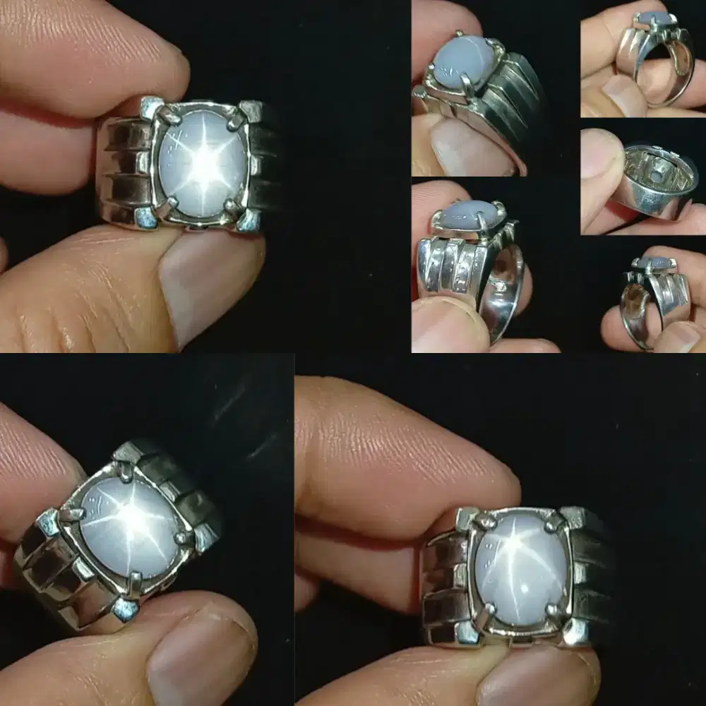 Batu Natural White Sapphire Star Sri Lanka Ceylon No Heat est 5 ct