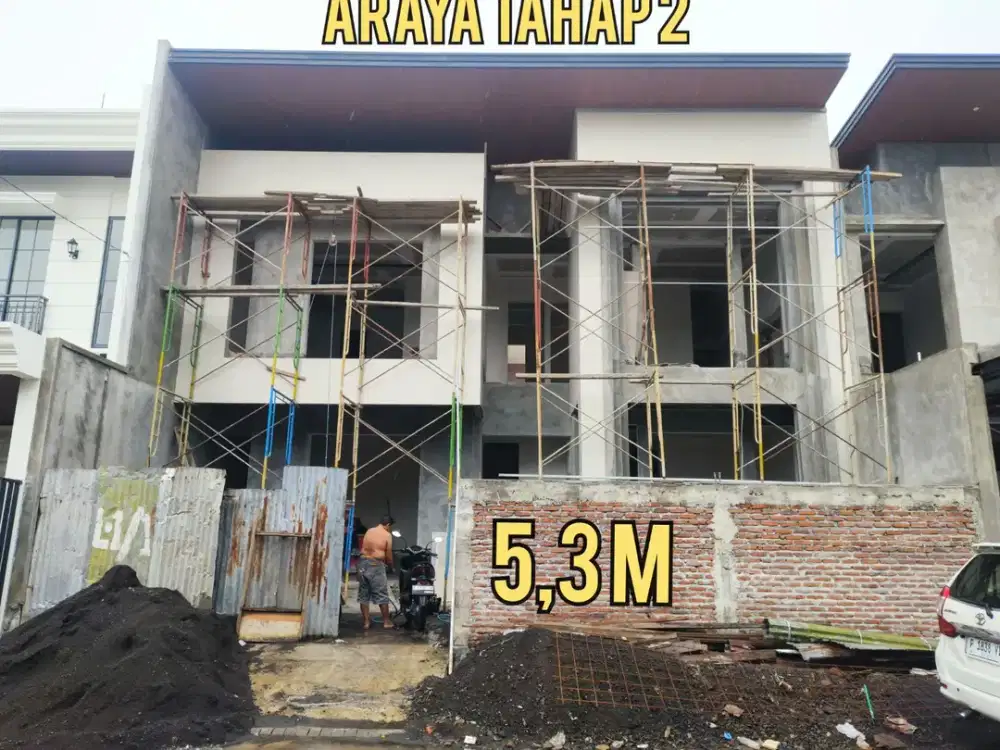 BARU GRESS  RUMAH MODERN TROPIS MEWAH ARAYA 2 GALAXY BUMI PERMAI SURABAYA TIMUR. DEKAT MERR, MANYAR, KLAMPIS, ITS, Dsb  Ukuran : 12x15 LT : 180 m2 LB