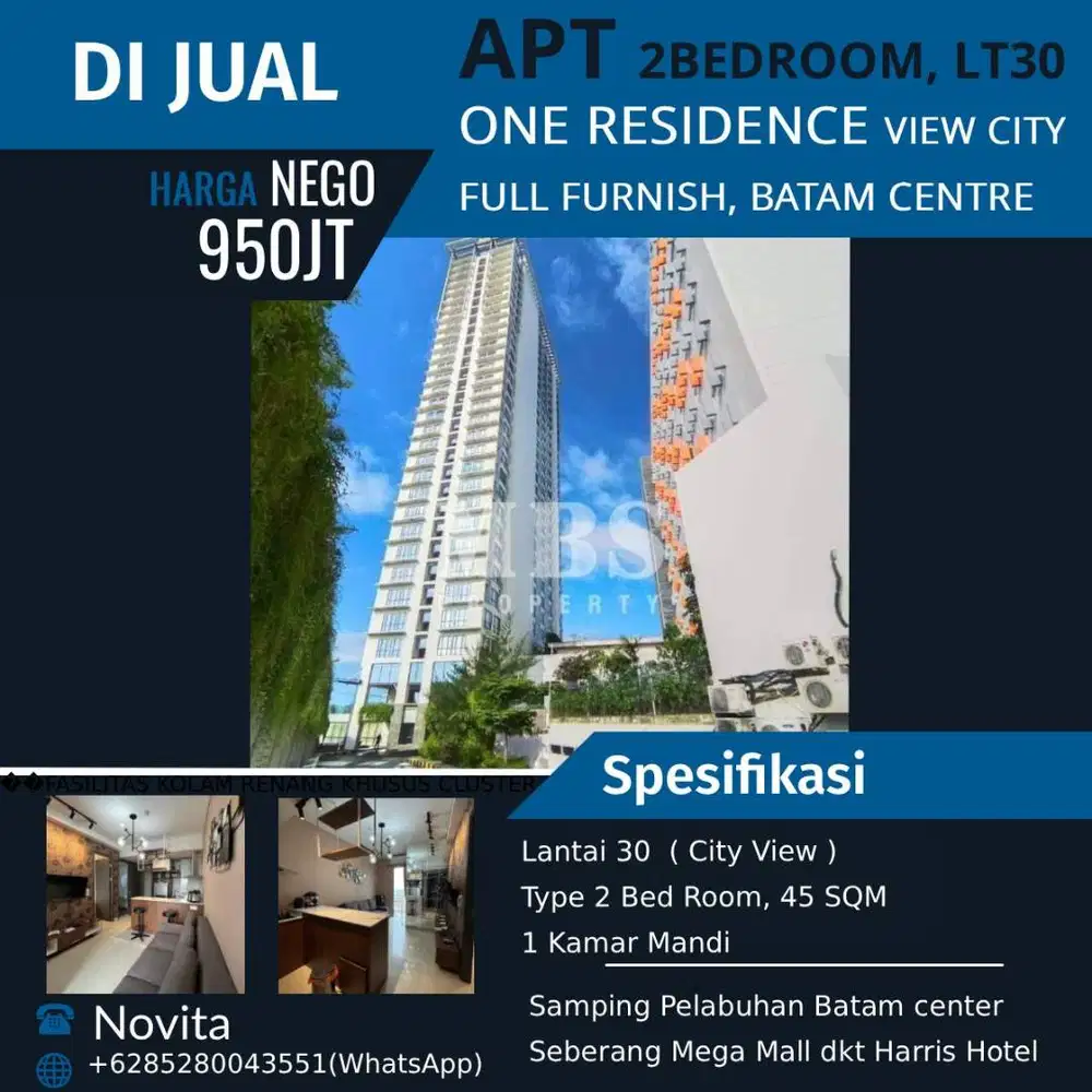 Apartment ONE RESIDENCE Full Furnish, Batam Centre