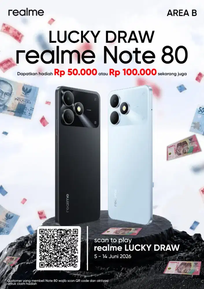 Realme Note 80 baterai badak dan desain mewah