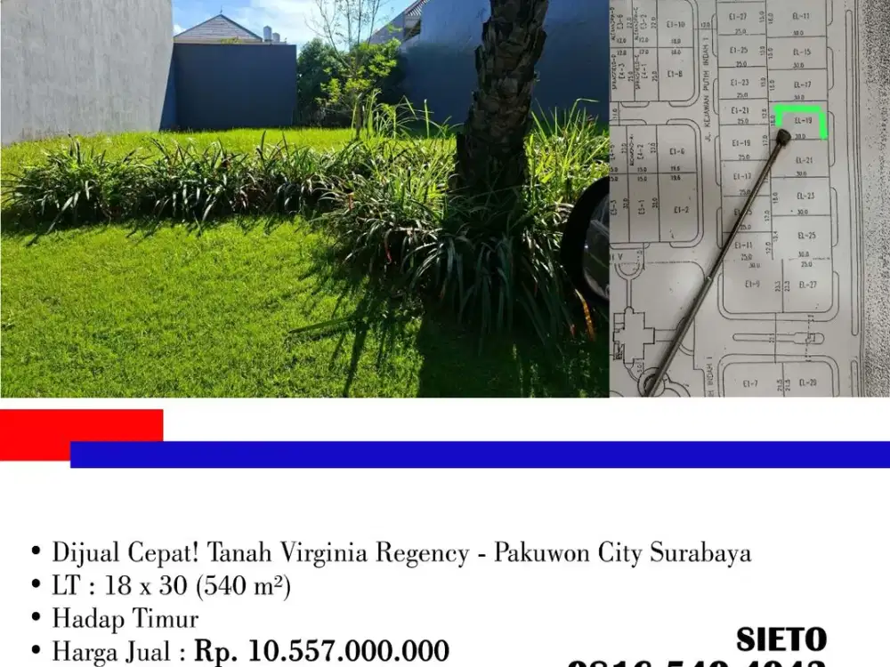Dijual Cepat! Tanah Virginia Regency - Pakuwon City Surabaya
