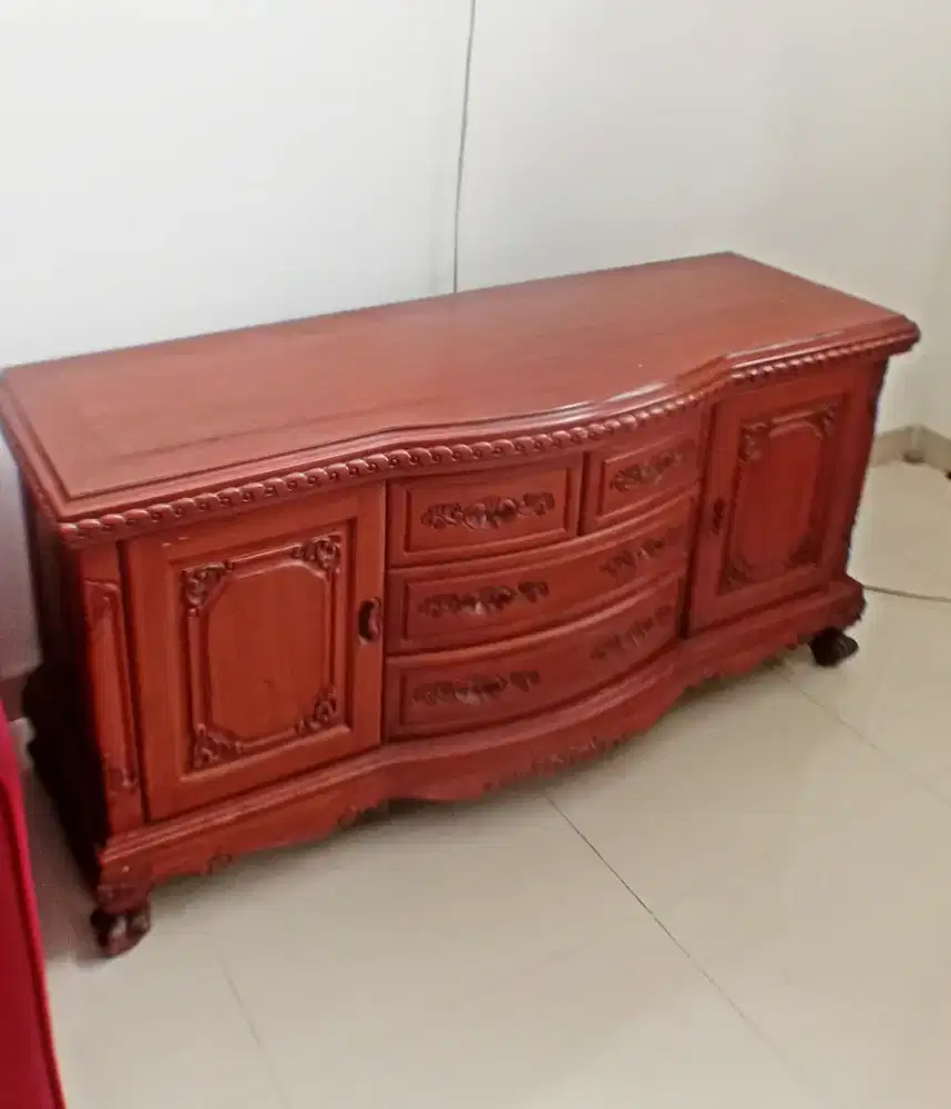 Bufet kayu jati asli