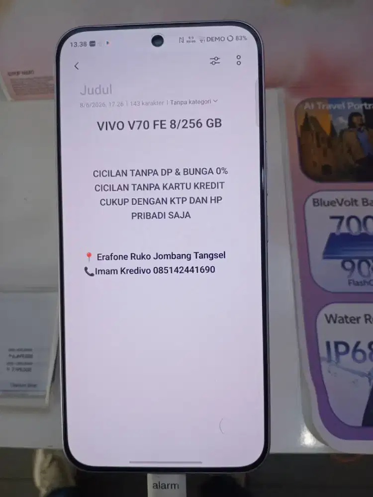 VIVO V70 FE 8/256 GB CICILAN TANPA DP