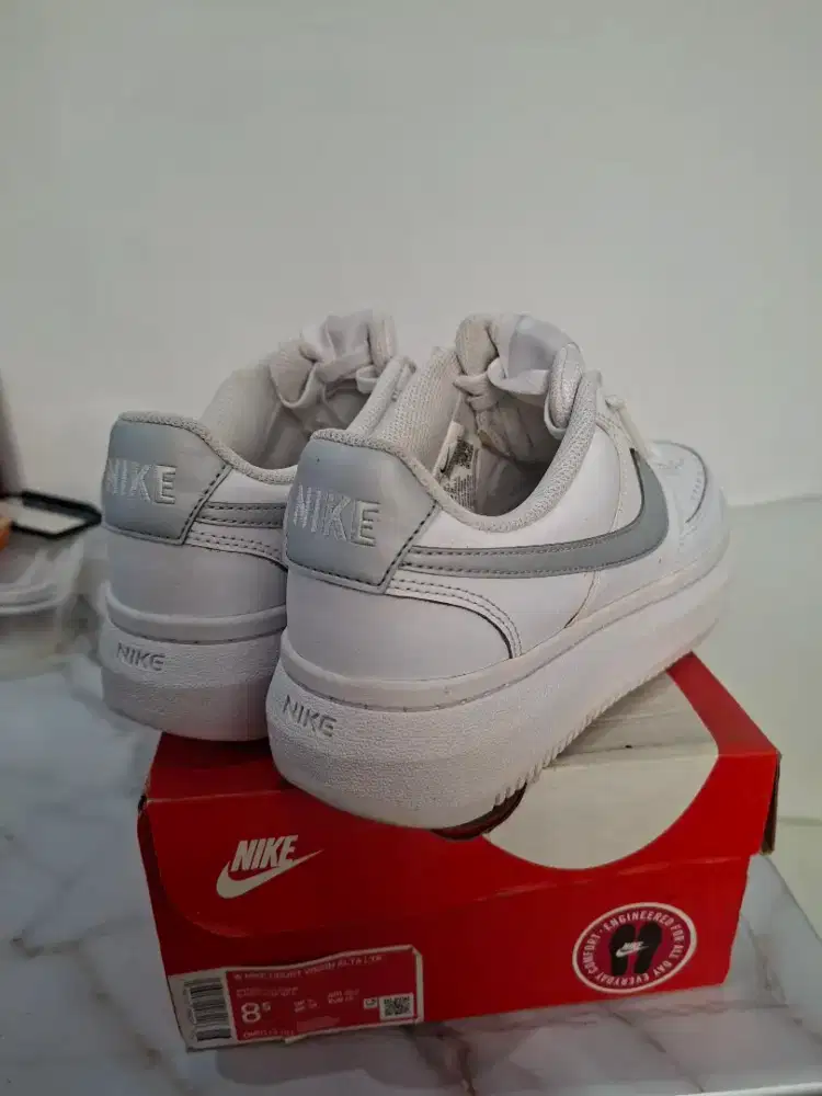Jual nike court vision alta LTR white grey