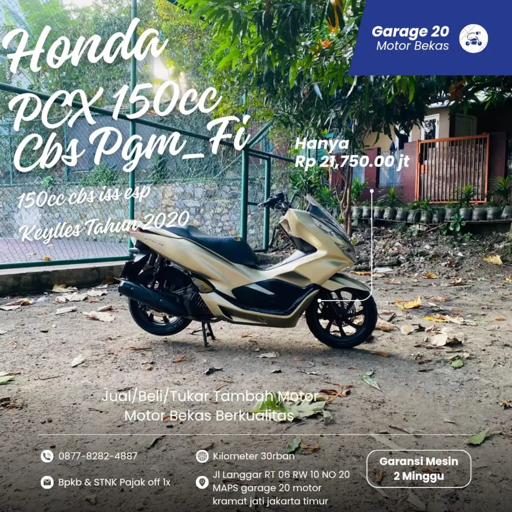 Honda PCX 150cc CBS ISS Esp Fi Keylles Tahun 2020