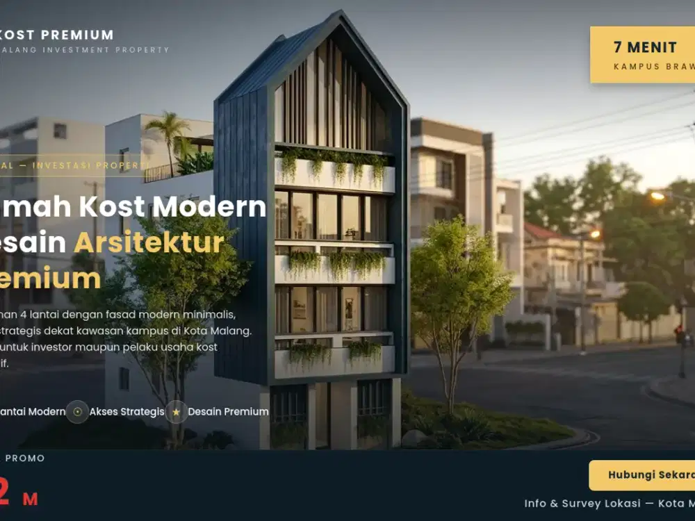 Dijual Rumah Kost Modern Merjosari Malang Dekat Kampus Brawijaya Cocok untuk Investor Properti