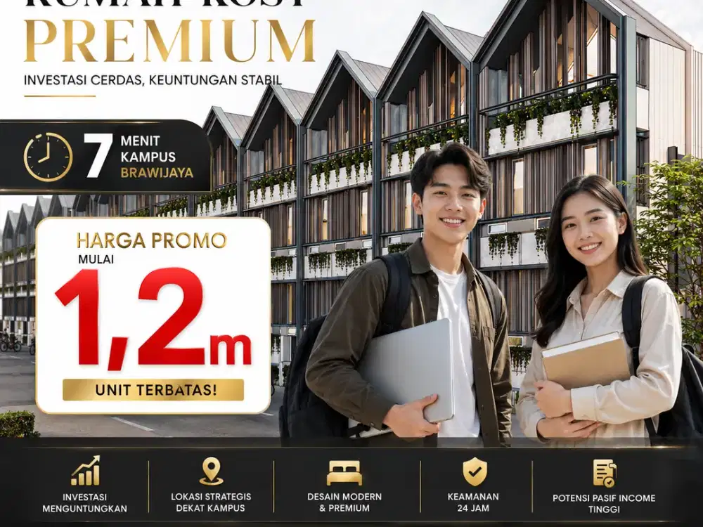 Dijual Rumah Kost Merjosari Malang Dekat UB UIN UMM ITN Bangunan Modern Cocok Investasi