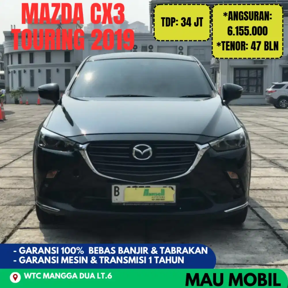 TDP 34JT, Mazda CX3 Touring 2018/2019/2020 Hitam KM 50rb