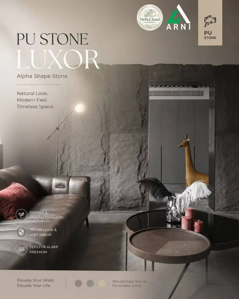 PU Stone Luxor Alpha Shape Stone Series / Panel Dinding Motif BatuAlam