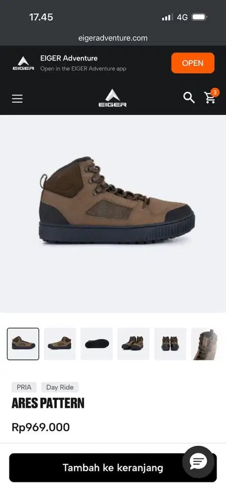 Sepatu eiger riding size 42
