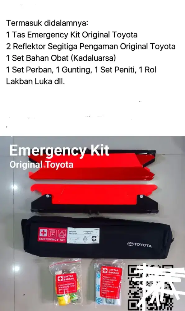 Dijual murah emergency kit toyota baru masih diplastik segel