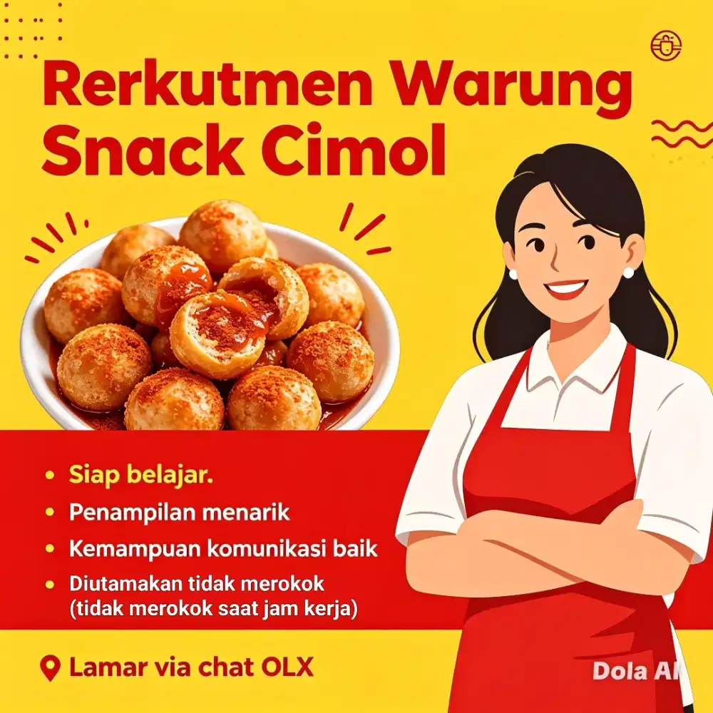 DIBUTUHKAN PENJAGA STALL CEMILAN AREA ANTAPANI