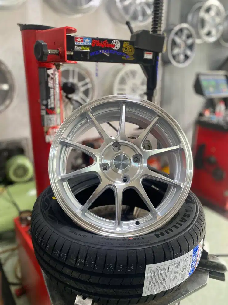 Jual velg baru Weds Tc105 R15 silver machine
