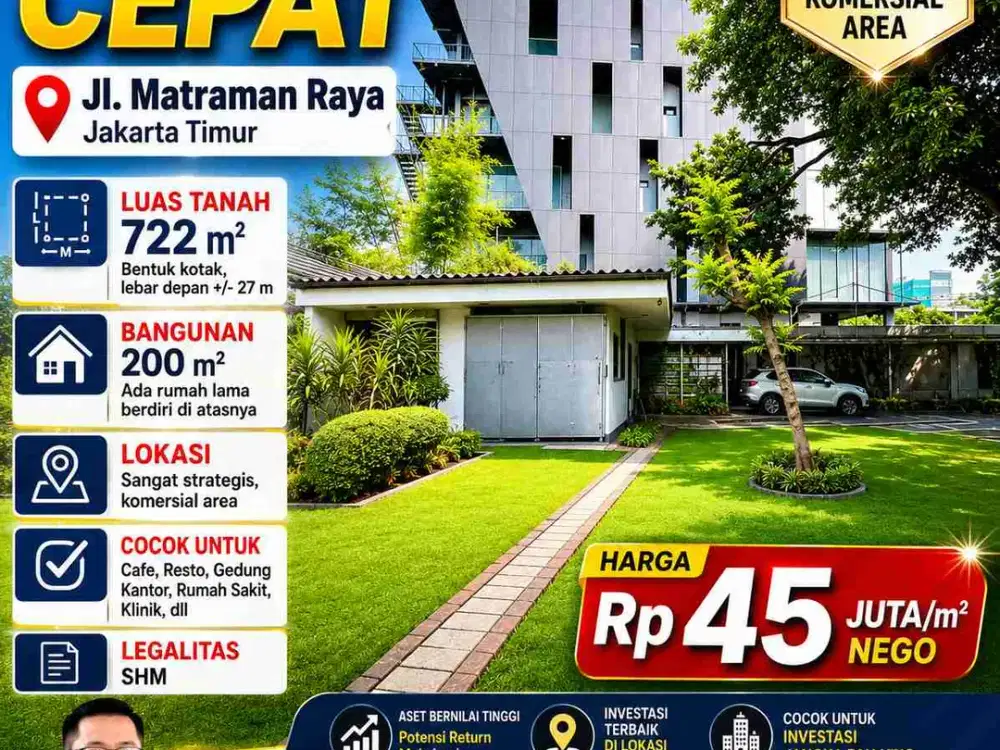 Kavling  Komersil  jarang ada di  Matraman  raya  Jakarta timur