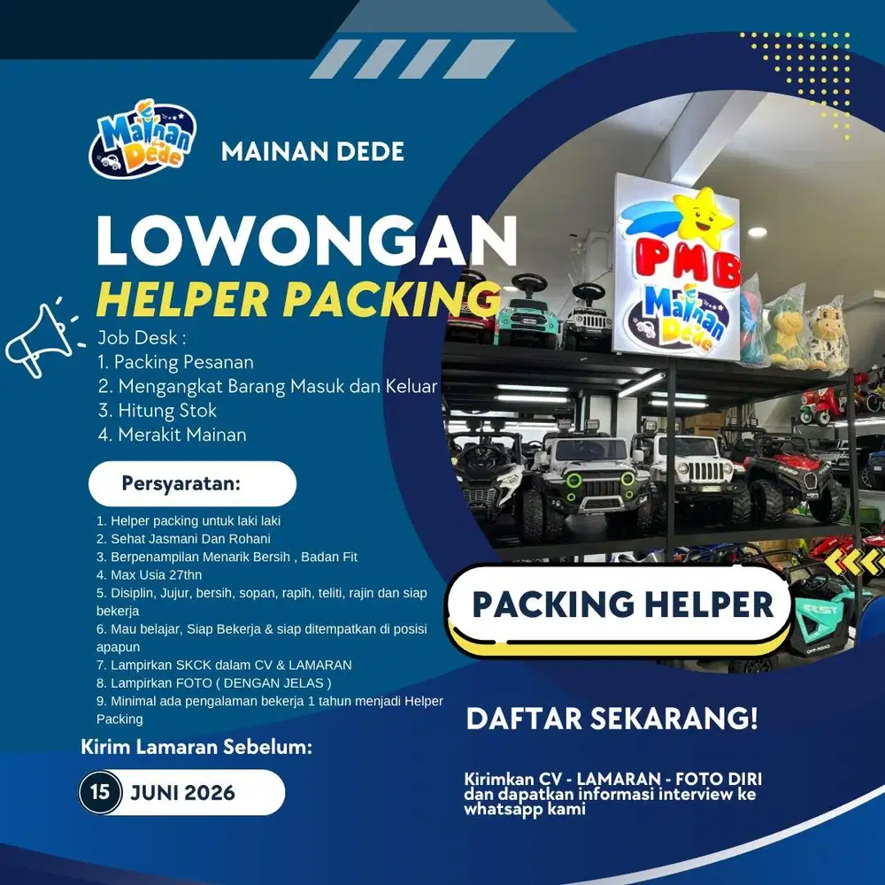 Lowongan Kerja Helper Packing