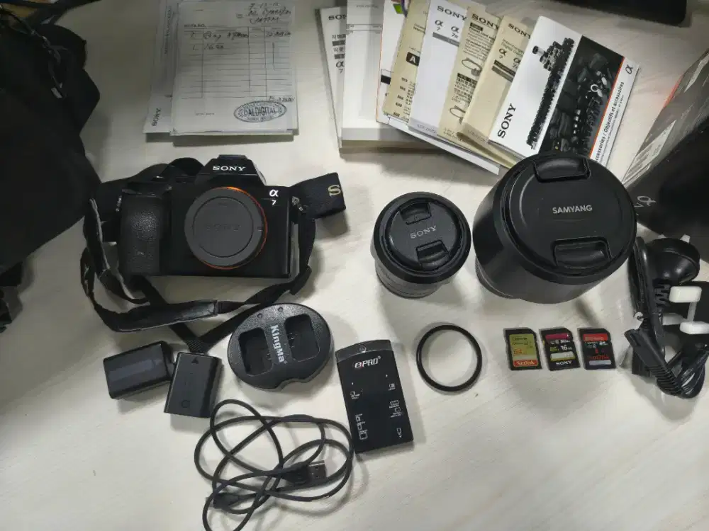 Sony A7 Mark I Full Frame lengkap dus dan kitab2nya