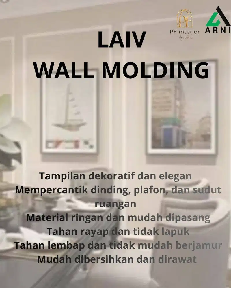 LAIV Wall Moulding PVC I Profil Lis Dinding Elegan