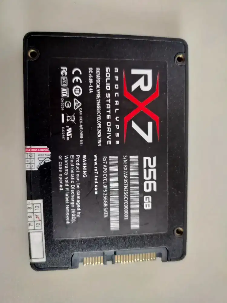 SSD 256 RX7 sentinel 100/100
