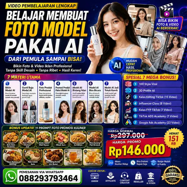 [ Super Premium ] Video Pembelajaran Membuat Foto Model Pakai AI