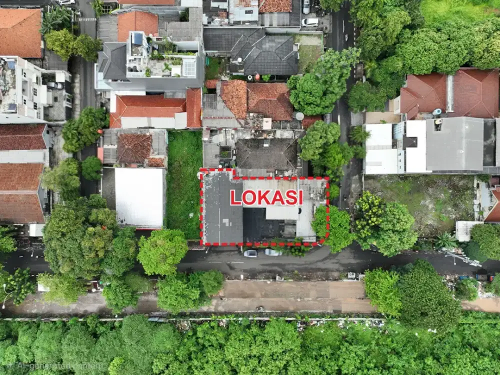 Jual Tanah/ Rumah tua di Setiabudi, Kuningan  Posisi Hoek Luas 539 m2 bisa dibangun 4-5 lantai
