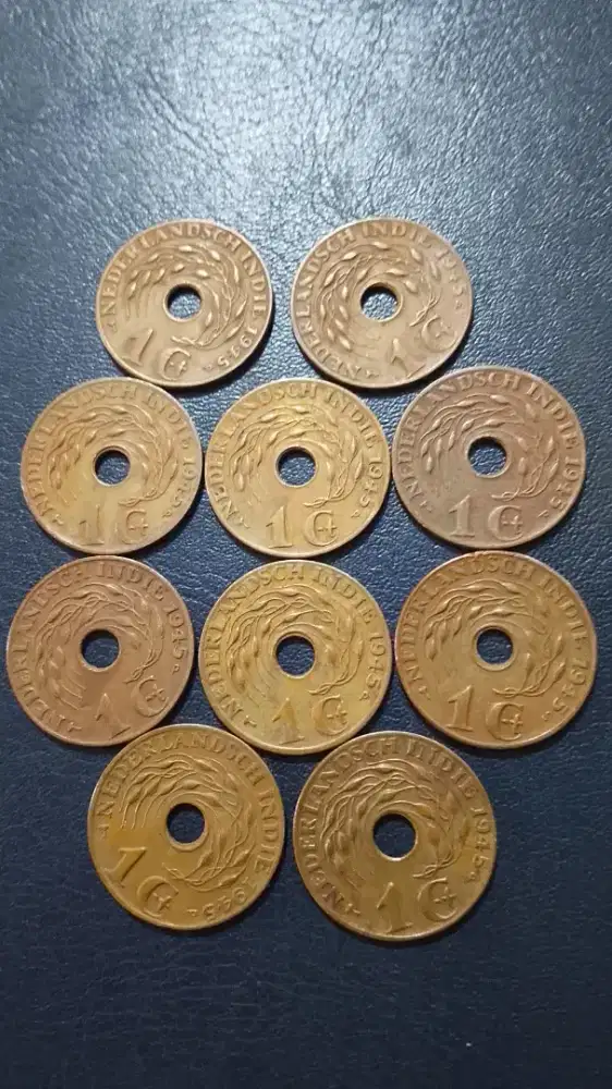 Uang Kuno 1Cen 1945 Untuk Perhiasan 10 Pcs.