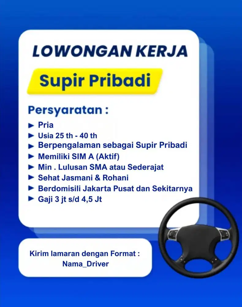 LOKER DRIVER PRIBADI