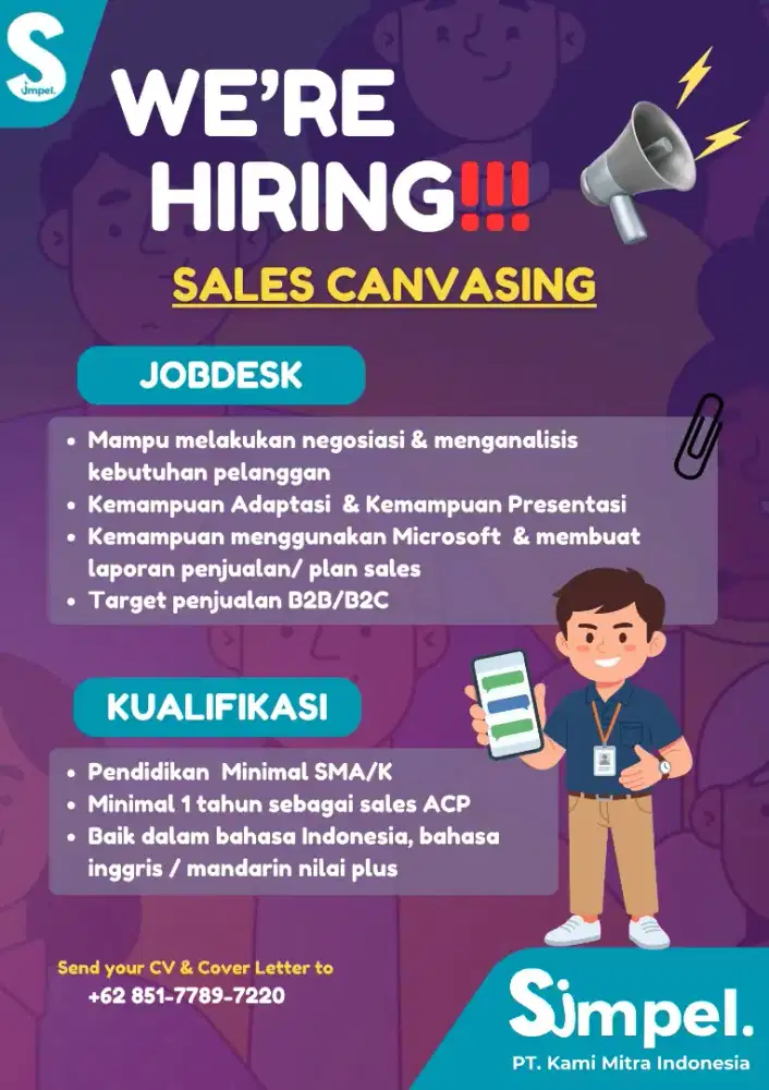 Lowongan Kerja Sales ACP Berpengalaman, Butuh banyak orang