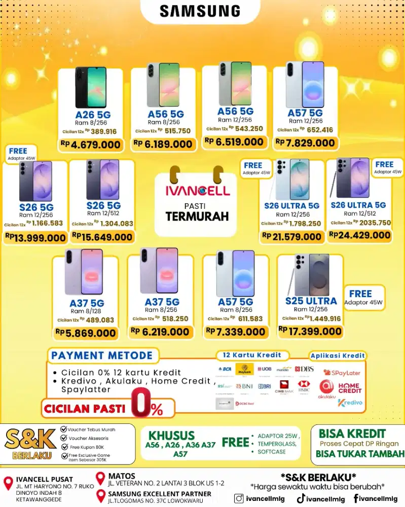 SAMSUNG A375G NEW TERMURAH free adapter